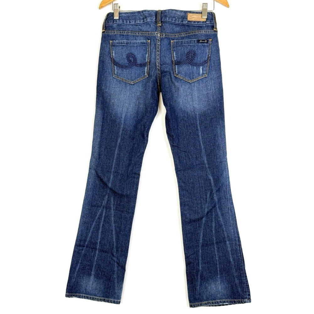 Seven7 Womens Size 28 Bootcut Jeans Low Rise Medium Wash Blue Stretch Y2K